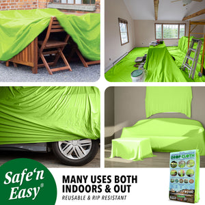 Safe 'n Easy® Tela de goteo reutilizable para exterior/interior - Muestra 8' x 11