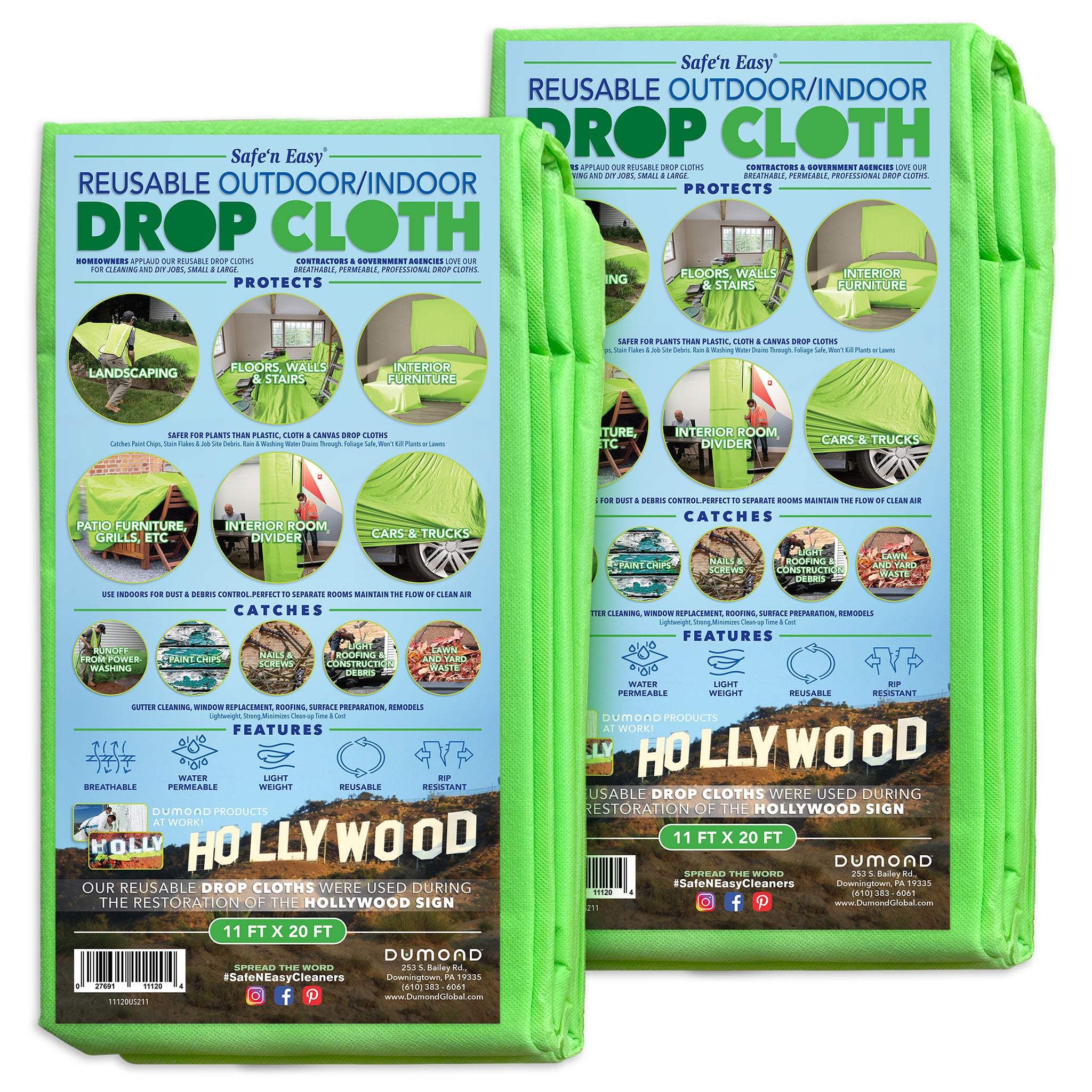 Reusable Drop Slips Safe ‘n Easy® Reusable Outdoor/Indoor Drop Cloth – Dumond