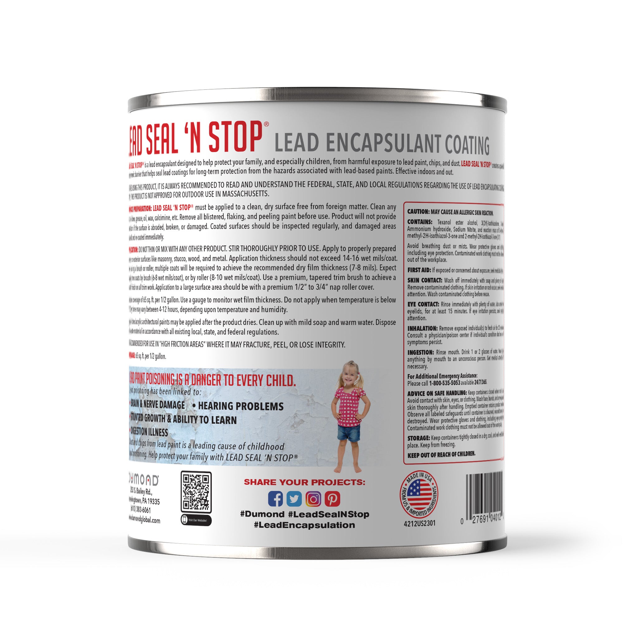 Lead Seal ‘n Stop® Lead Encapsulant - 1/2 Gallon Sample – Dumond