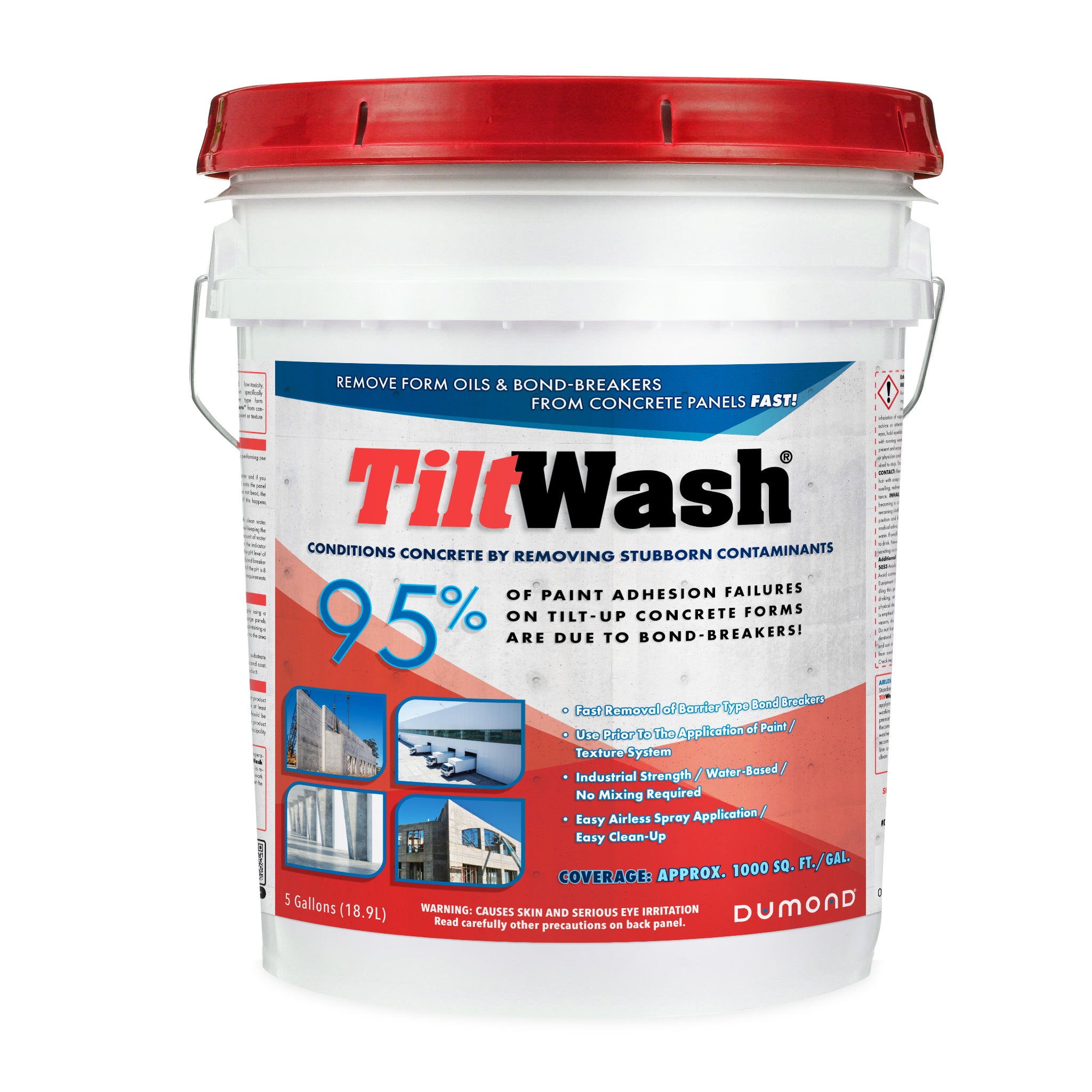 Tilt Wash® Concrete Cleaner & Bond Breaker Remover 5 Gallons Dumond