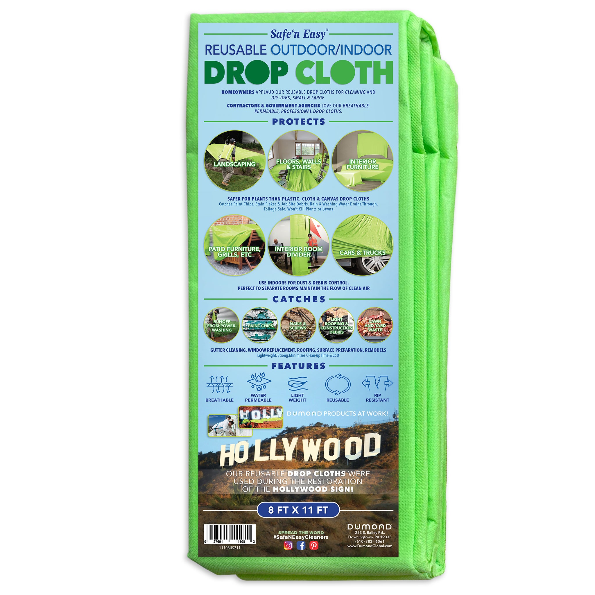 Reusable Drop Slips Safe ‘n Easy® Reusable Outdoor/Indoor Drop Cloth – Dumond
